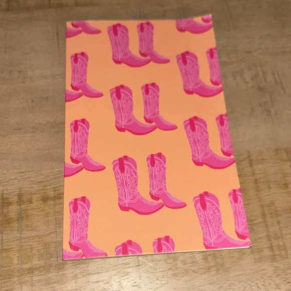 Cowgirl Boots Trendy Journal Notebook Pink & Orange BRAND NEW! - Picture 3 of 5